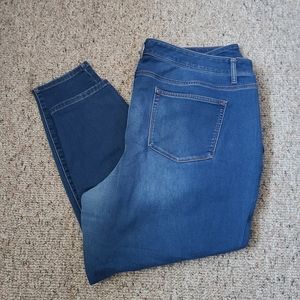 Ladies Maurices Mid Rise Dark Wash Jeans Size 24W
